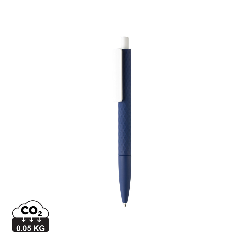 Stylo publicitaire - X3 Smooth Touch bleu marine et blanc